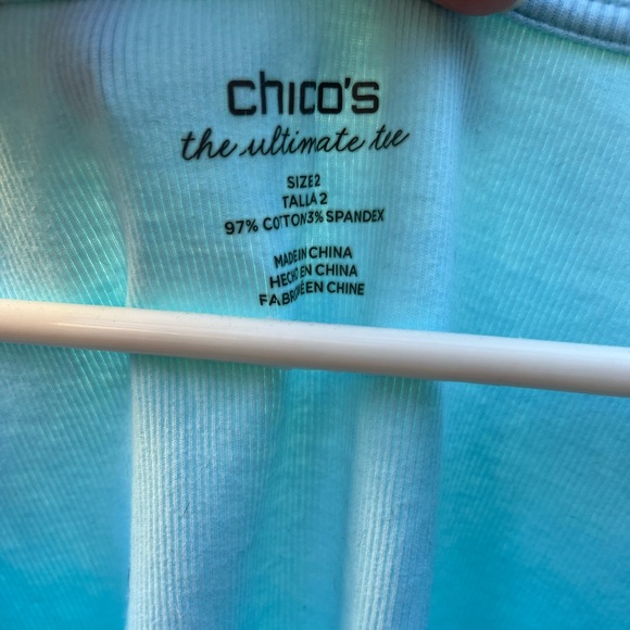 Chicos Ultimate T Bundle (3) Size 2 ( Women's M) Black Blue Lime 97% Cotton - Picture 4 of 8